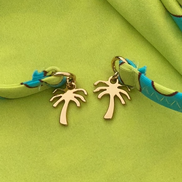 TRINA TURK NWT WOMENS TRELLIS ONE PIECE SWIM SUIT LIME GREEN TWIST FRONT SIZE 10 - Picture 8 of 8